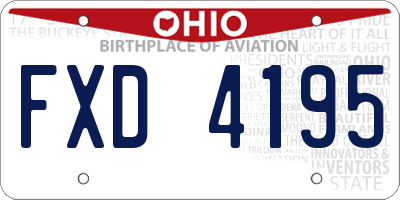 OH license plate FXD4195