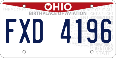 OH license plate FXD4196