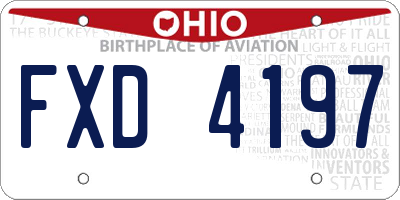 OH license plate FXD4197