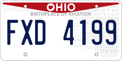 OH license plate FXD4199