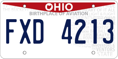 OH license plate FXD4213