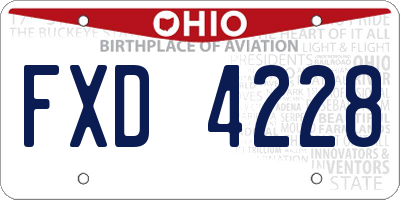 OH license plate FXD4228