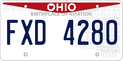 OH license plate FXD4280