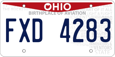 OH license plate FXD4283