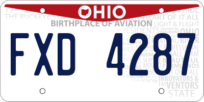 OH license plate FXD4287