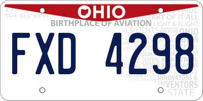 OH license plate FXD4298