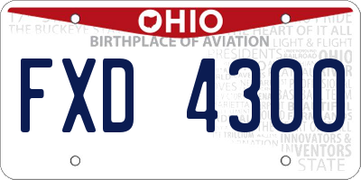 OH license plate FXD4300