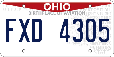 OH license plate FXD4305