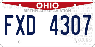 OH license plate FXD4307