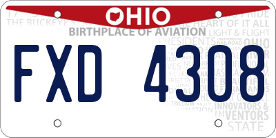 OH license plate FXD4308