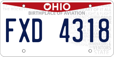 OH license plate FXD4318
