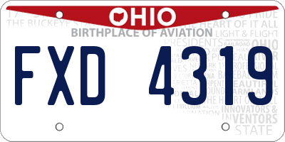OH license plate FXD4319