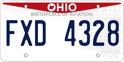OH license plate FXD4328