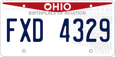 OH license plate FXD4329