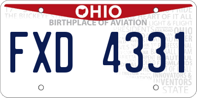 OH license plate FXD4331