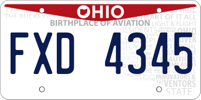 OH license plate FXD4345