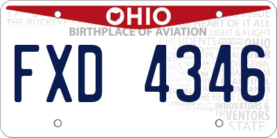 OH license plate FXD4346