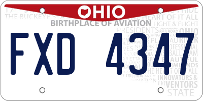 OH license plate FXD4347