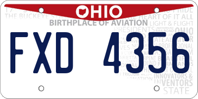 OH license plate FXD4356