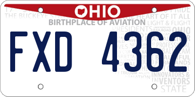 OH license plate FXD4362