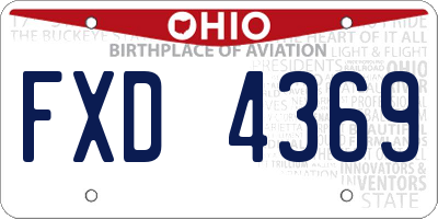 OH license plate FXD4369