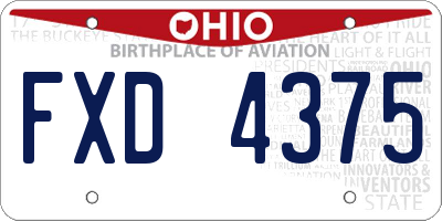 OH license plate FXD4375