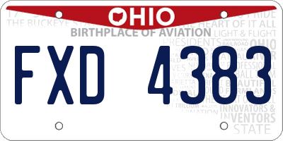 OH license plate FXD4383