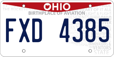 OH license plate FXD4385