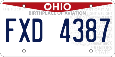 OH license plate FXD4387