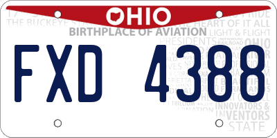 OH license plate FXD4388