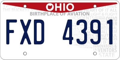 OH license plate FXD4391