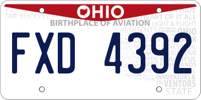 OH license plate FXD4392