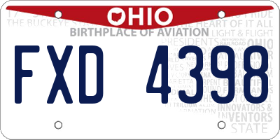 OH license plate FXD4398