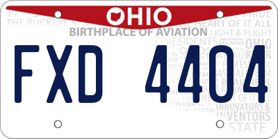 OH license plate FXD4404