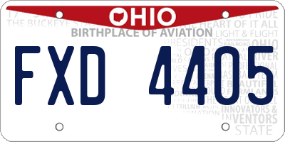 OH license plate FXD4405