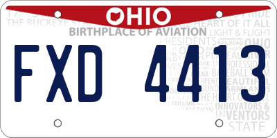 OH license plate FXD4413