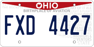 OH license plate FXD4427