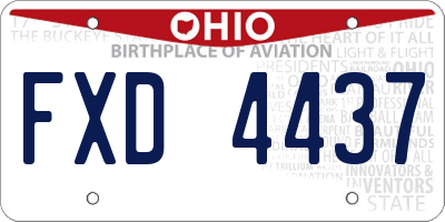 OH license plate FXD4437