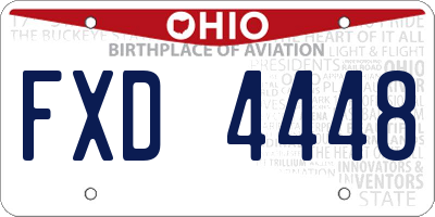 OH license plate FXD4448