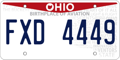 OH license plate FXD4449