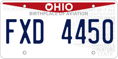 OH license plate FXD4450