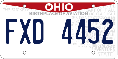 OH license plate FXD4452
