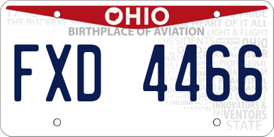 OH license plate FXD4466