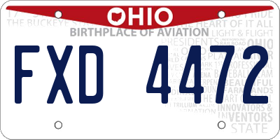 OH license plate FXD4472