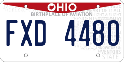 OH license plate FXD4480