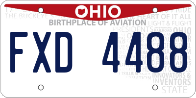OH license plate FXD4488