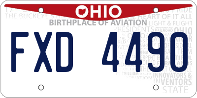 OH license plate FXD4490