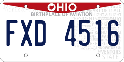 OH license plate FXD4516