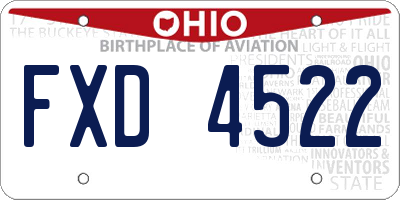 OH license plate FXD4522