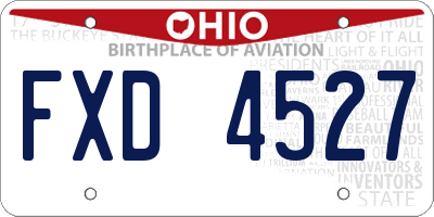 OH license plate FXD4527